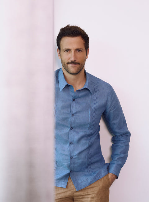 Guayabera Manga Larga 100% Lino Jacobo