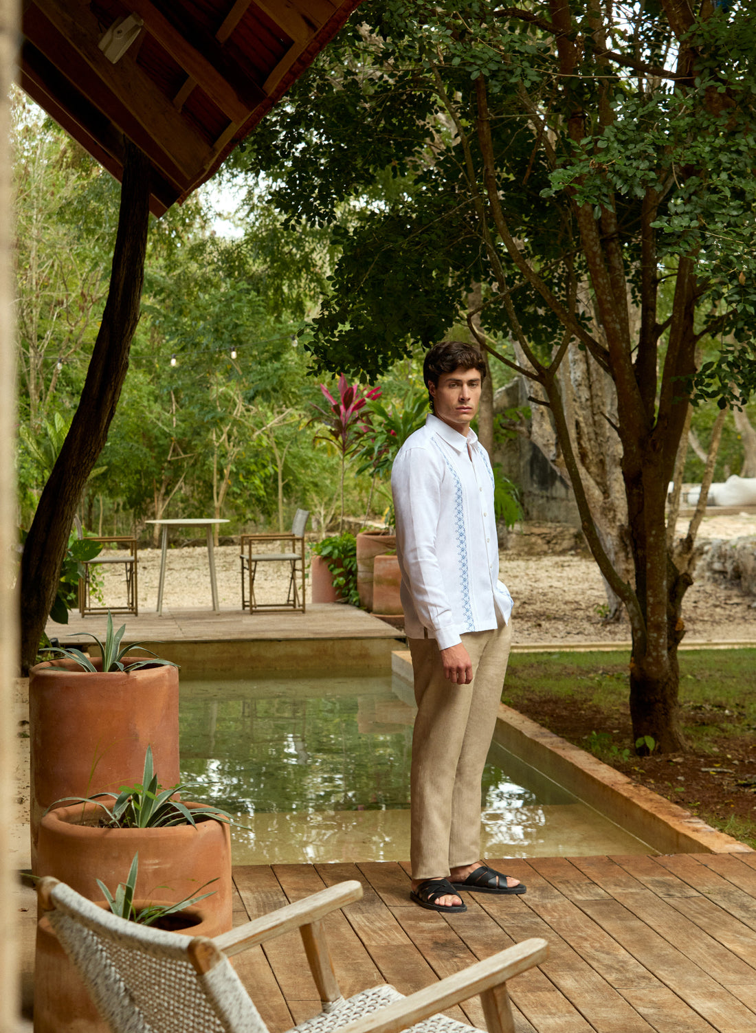 Guayabera manga larga 100% Lino Jimel