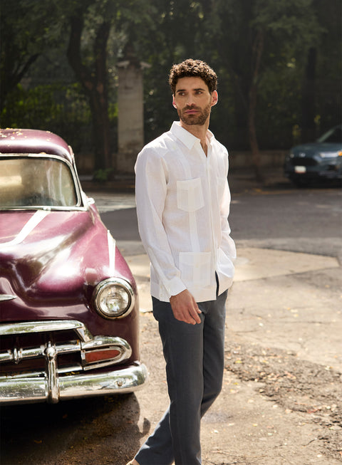 Guayabera manga larga 100% Lino Luxury