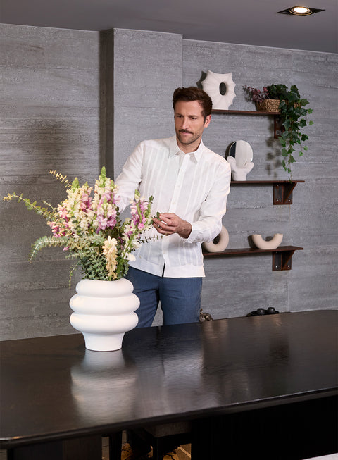 Guayabera Manga Larga 100% Lino Montalvo