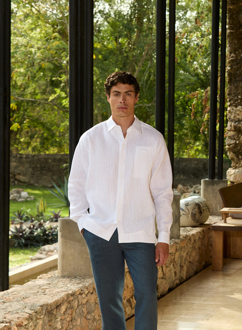 Pantalón 100% Lino Slim Chino Insignia Blue