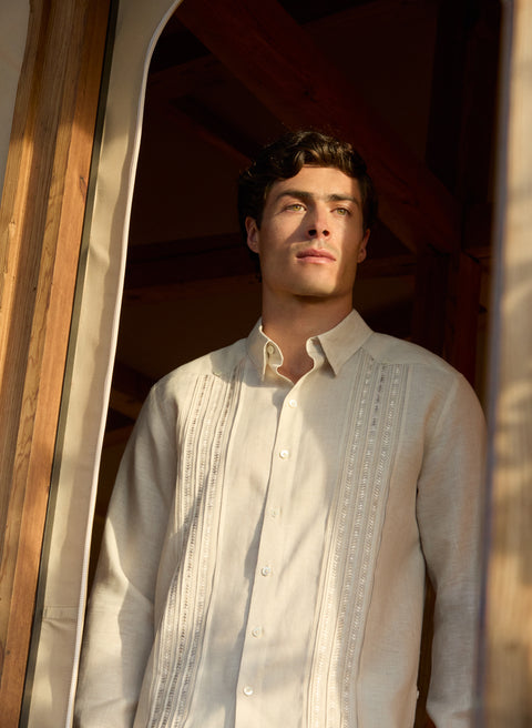 Guayabera manga larga 100% Lino Torres