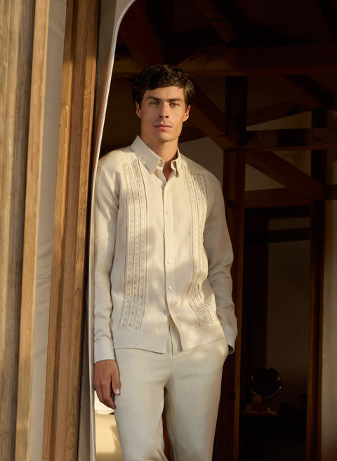 Guayabera manga larga 100% Lino Torres
