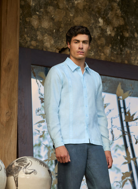 Guayabera manga larga 100% Lino Vicente