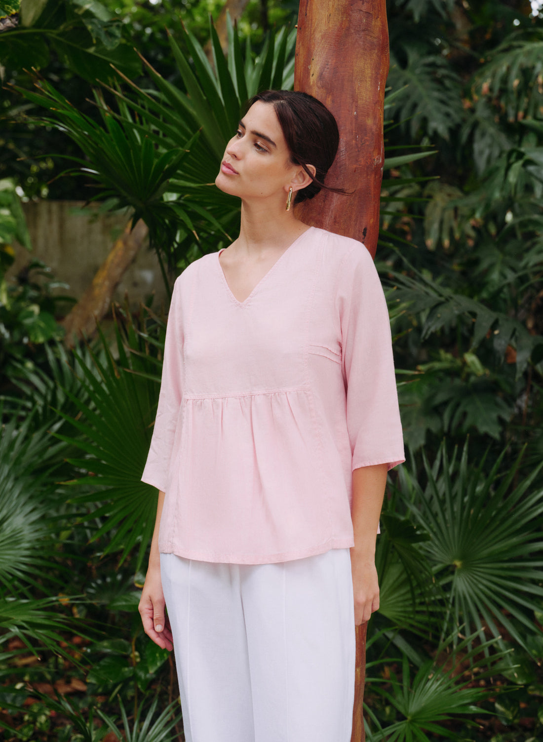 Blusa manga 3/4 Lino Algodón Jebha