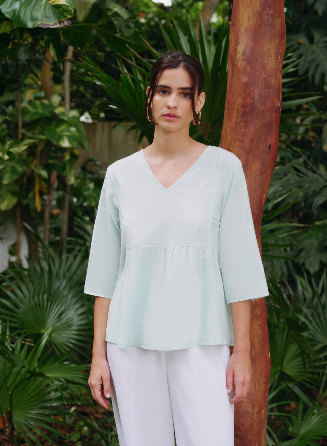 Blusa manga 3/4 Lino Algodón Jebha