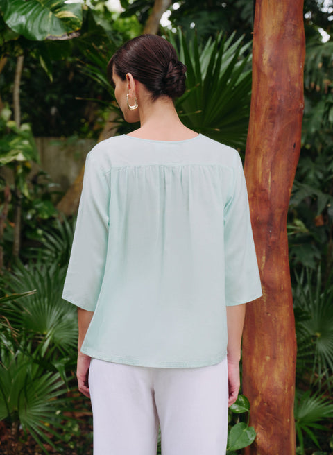 Blusa manga 3/4 Lino Algodón Jebha