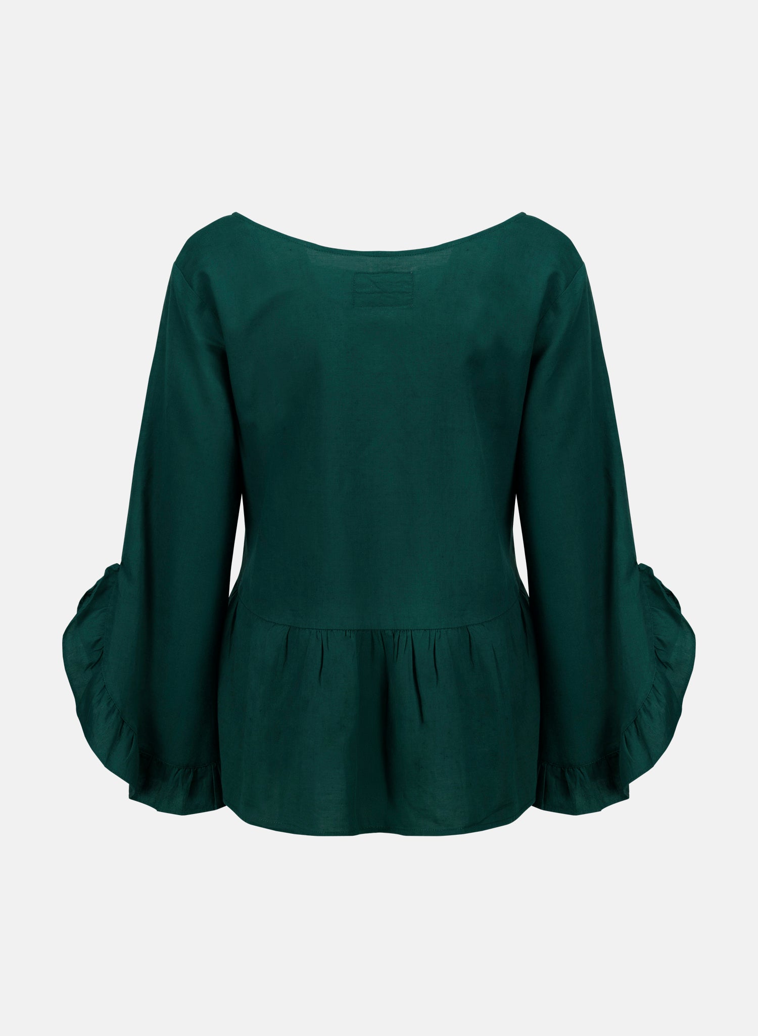 Blusa con olanes Lino Algodón Kalfrana