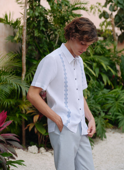 Guayabera manga corta Lino Algodón Kaleb