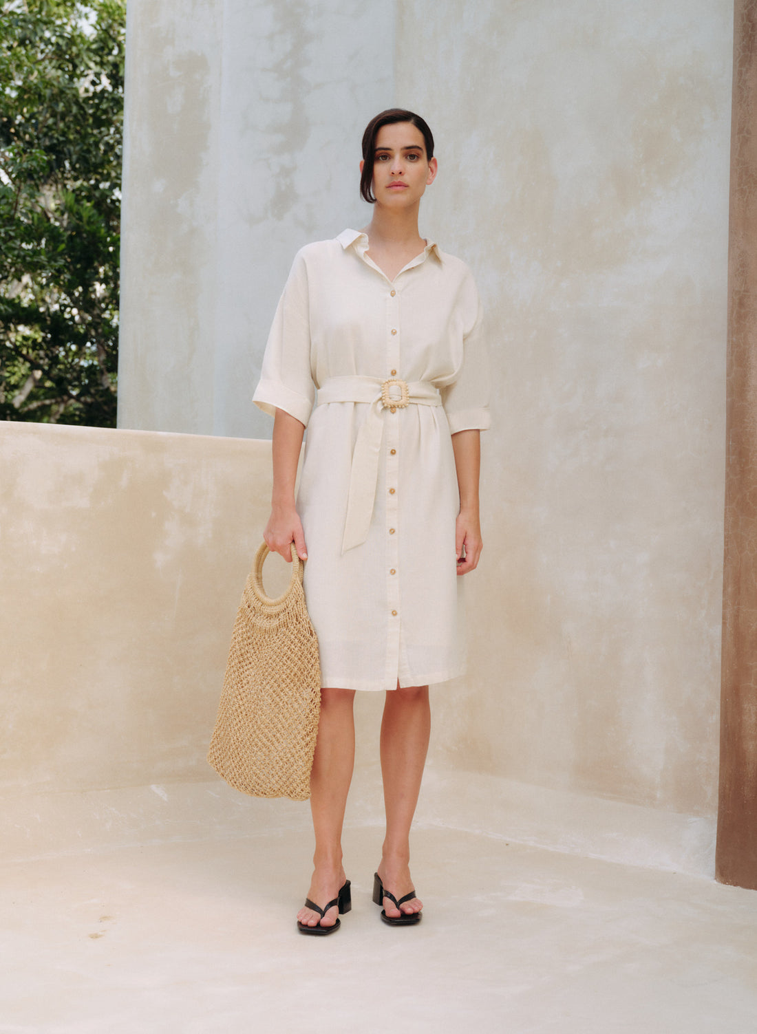 Vestido Corto Lino Algodón Ky