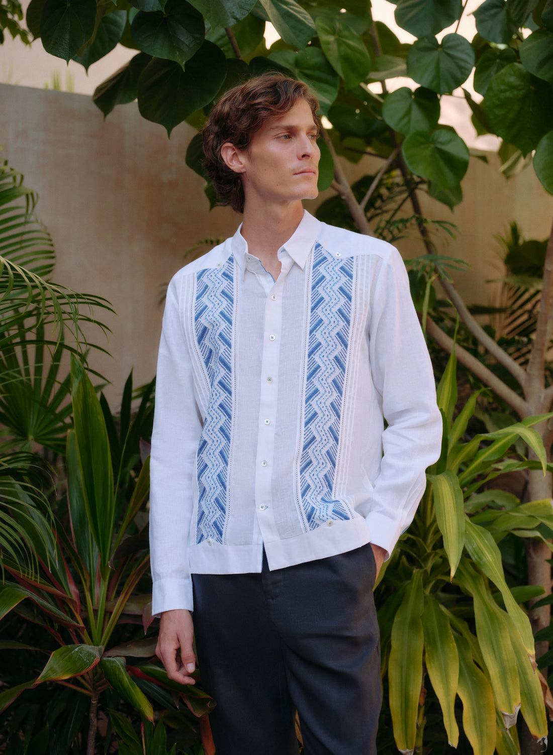 Guayabera Artesanal 100% Lino Manglar