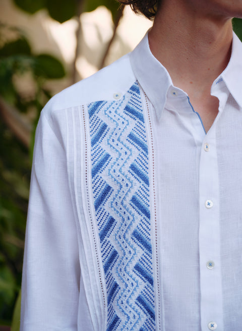 Guayabera Artesanal 100% Lino Manglar