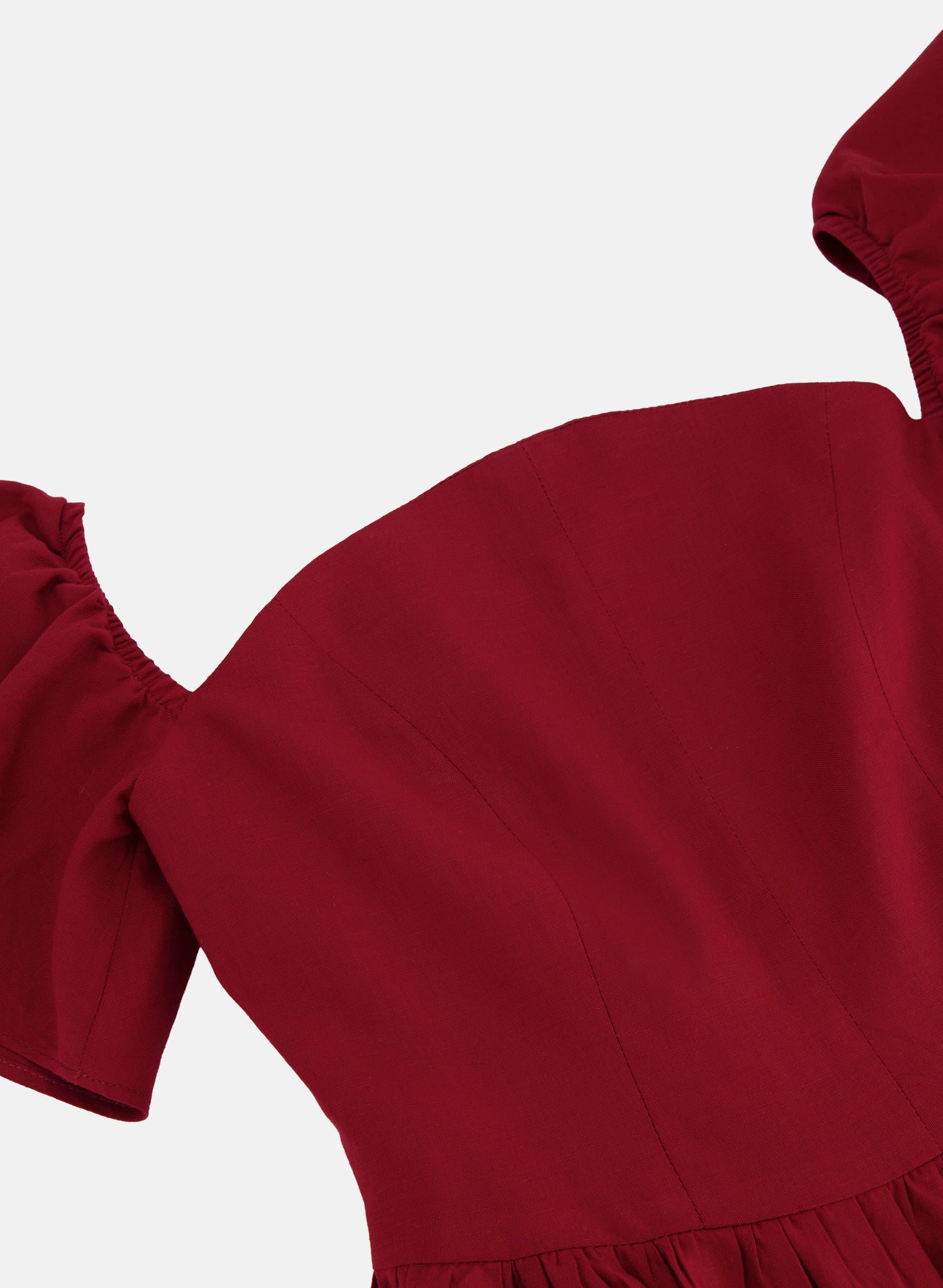 Vestido largo con escote strapless 100% lino Medialuna