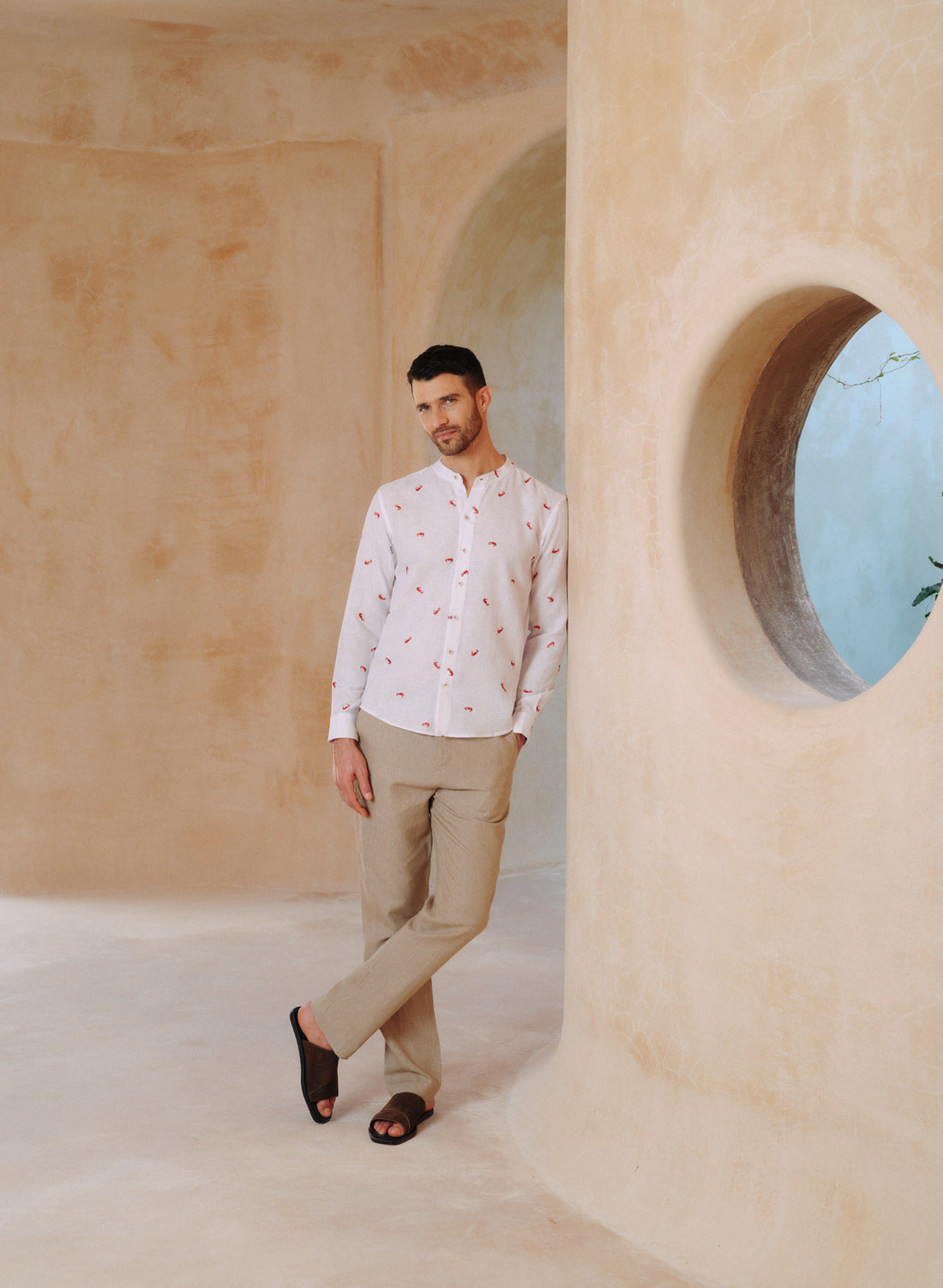 Camisa manga larga 100% Lino Mia Hipocampo