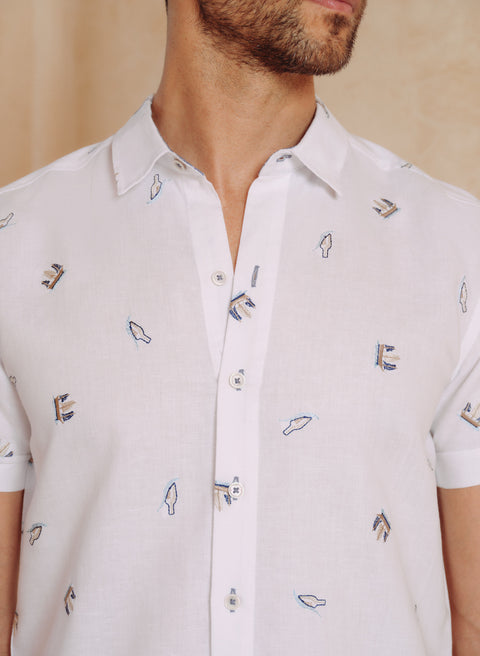 Camisa manga corta 100% Lino Mia Naufragio