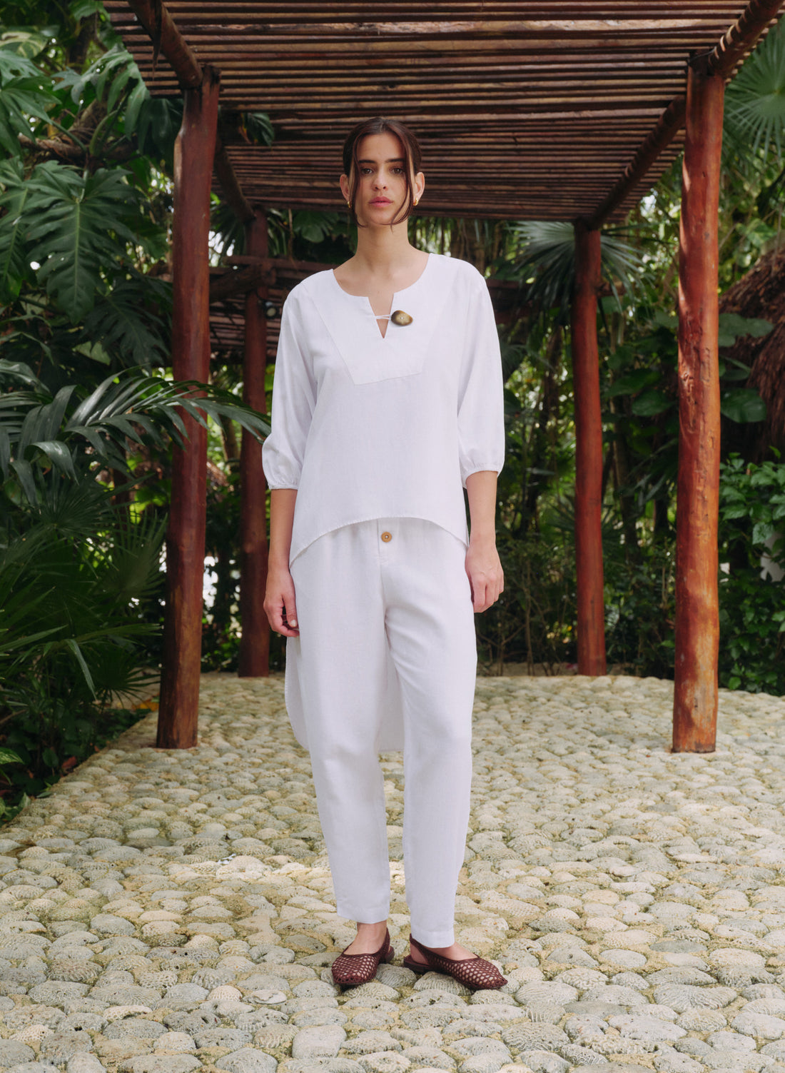 Blusa manga 3/4 Lino Algodón Misrha