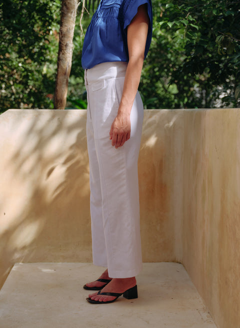 Pantalón Largo Lino Algodón Oak