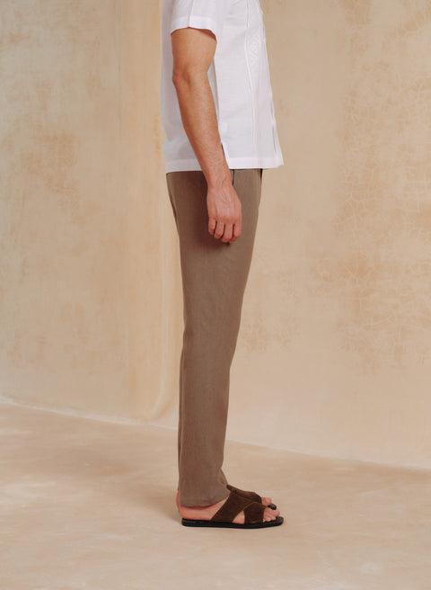 Pantalón Lino Algodón Slim Fit Aruba