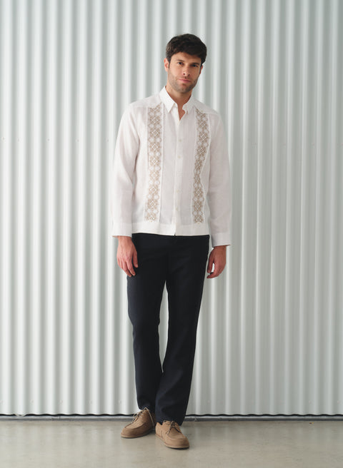 Pantalón 100% Lino Slim Chino Negro