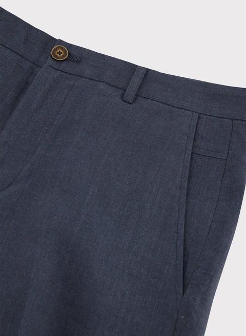Pantalón 100% Lino Slim Chino Dark Saphire