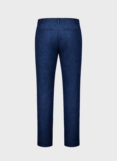 Pantalón 100% Lino Slim Chino Insignia Blue