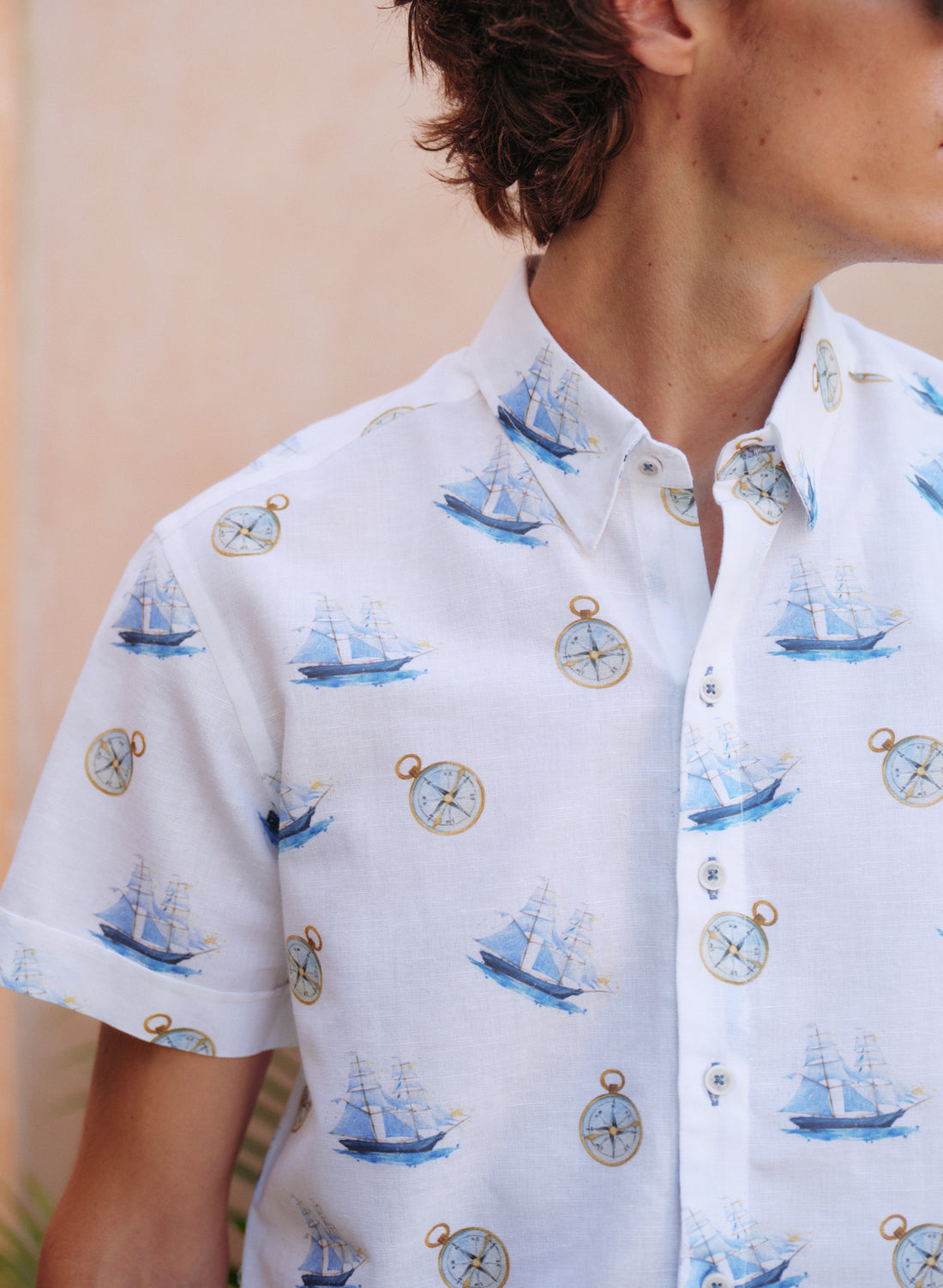 Camisa manga corta Lino Algodón Paraga Naufragio