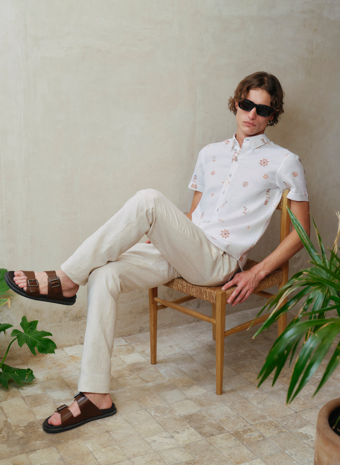 Camisa manga corta 100% Lino Paraga Guardafaros