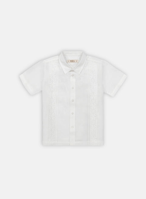 Camisa Guayabera Lino Algodón para niño Peal