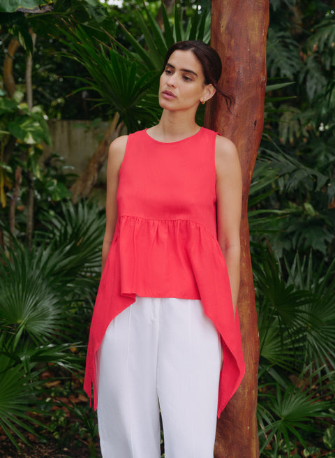 Blusa sin mangas Lino Algodón Petra