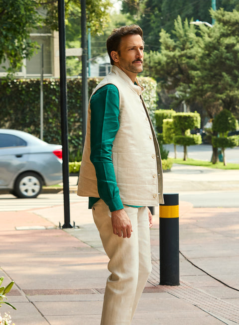 Pantalón 100% Lino Slim Fit Natural