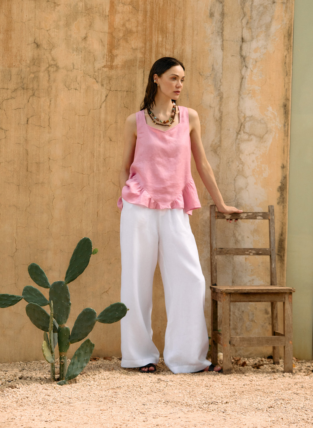 Blusa sin mangas 100% Lino Sliema