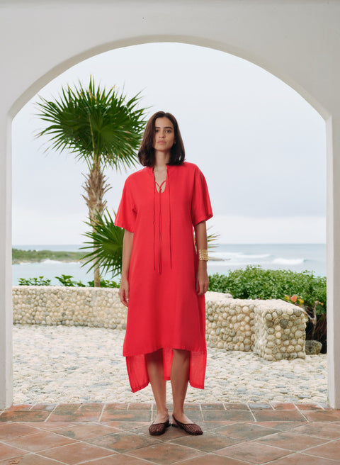 Vestido Corto Lino Algodón Rijeka