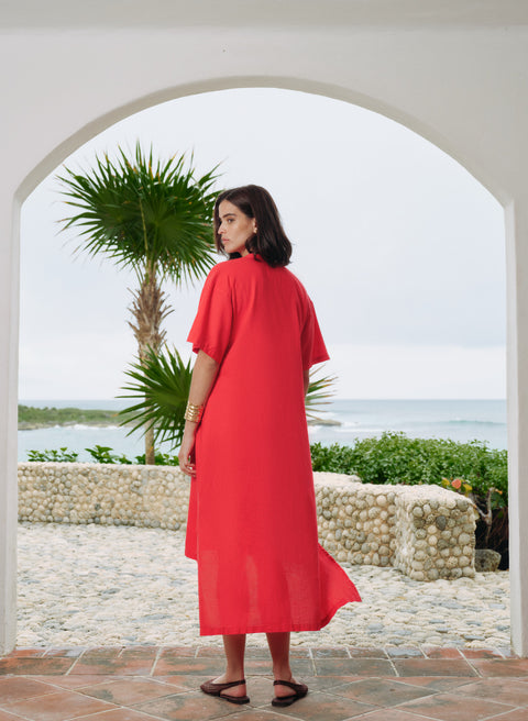 Vestido Corto Lino Algodón Rijeka