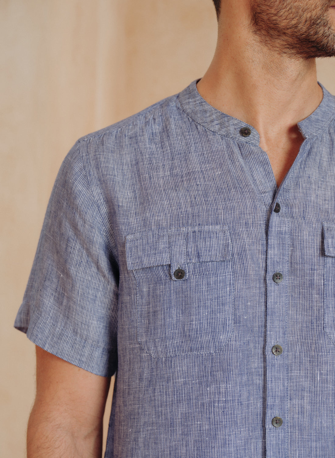 Camisa manga corta 100% Lino Rokas