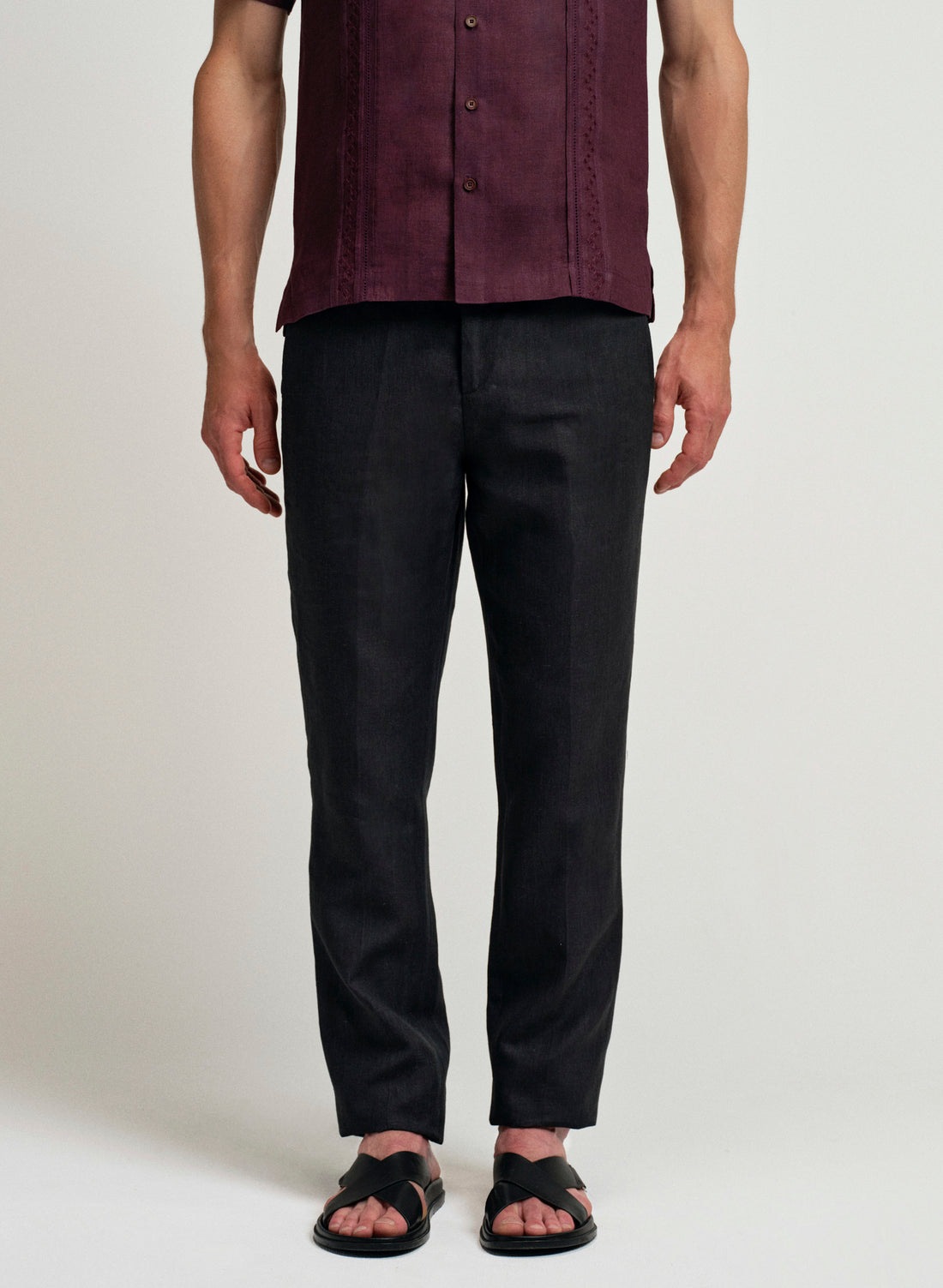 Pantalón Chino 100% Lino Negro