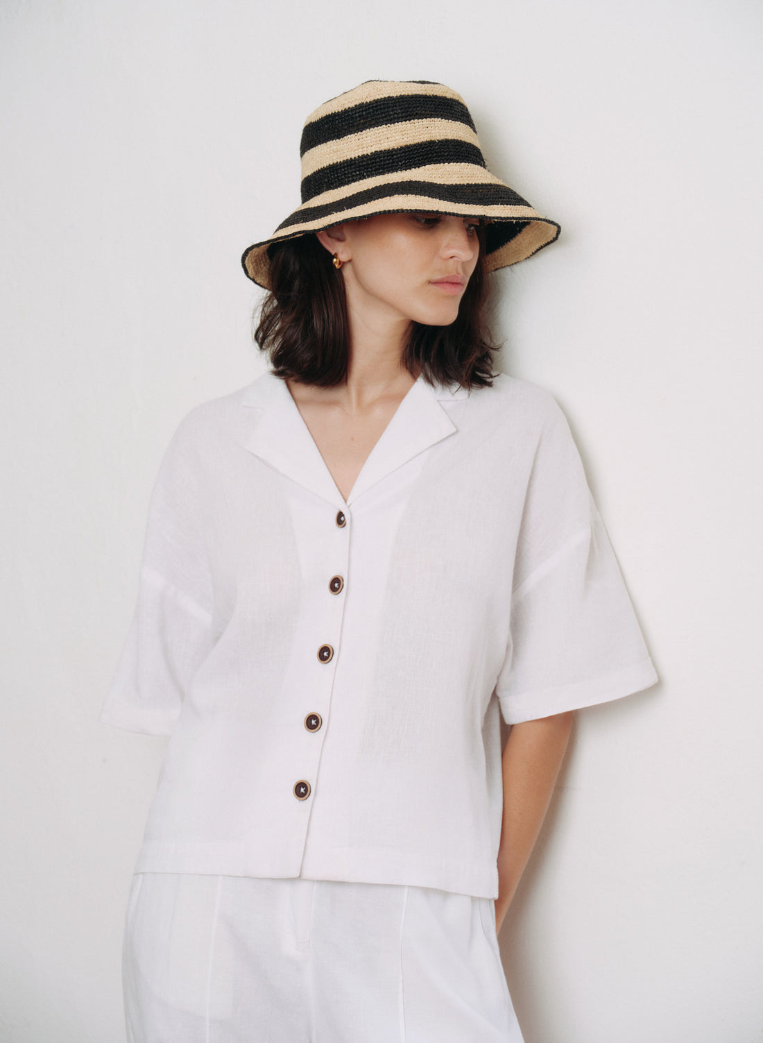 Blusa manga corta Lino Algodón Tene