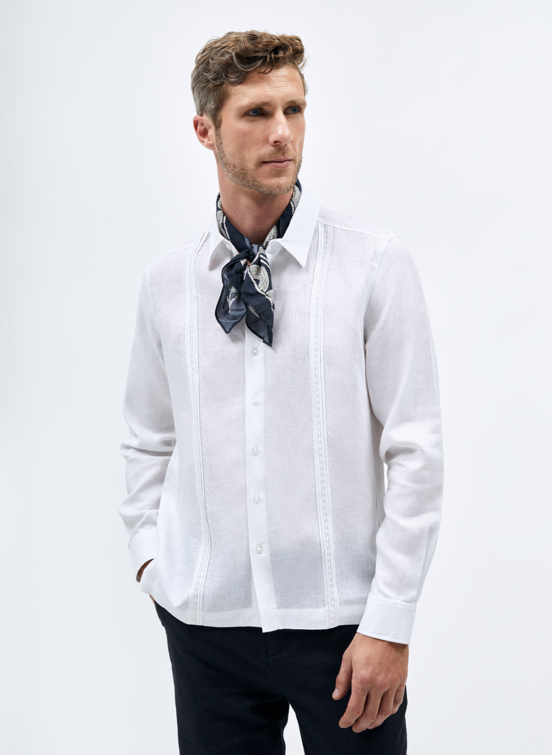 Guayabera manga larga 100% Lino Trebor