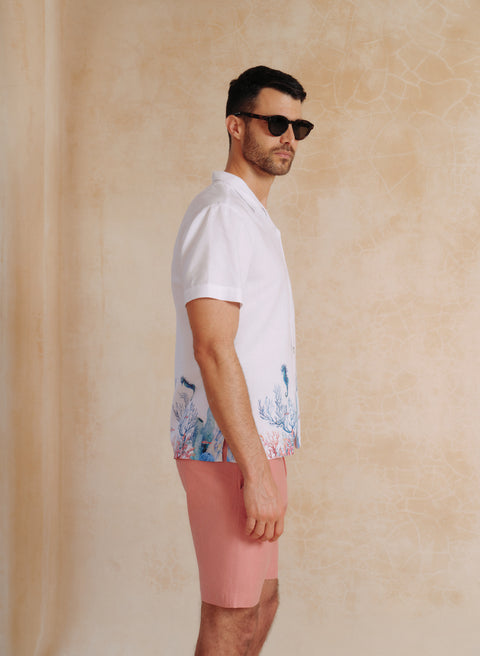 Camisa Hawaiana Lino Algodón Reef