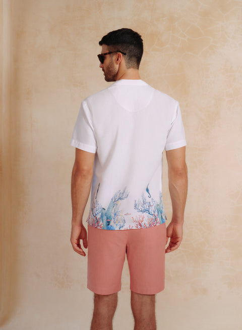 Camisa Hawaiana Lino Algodón Reef
