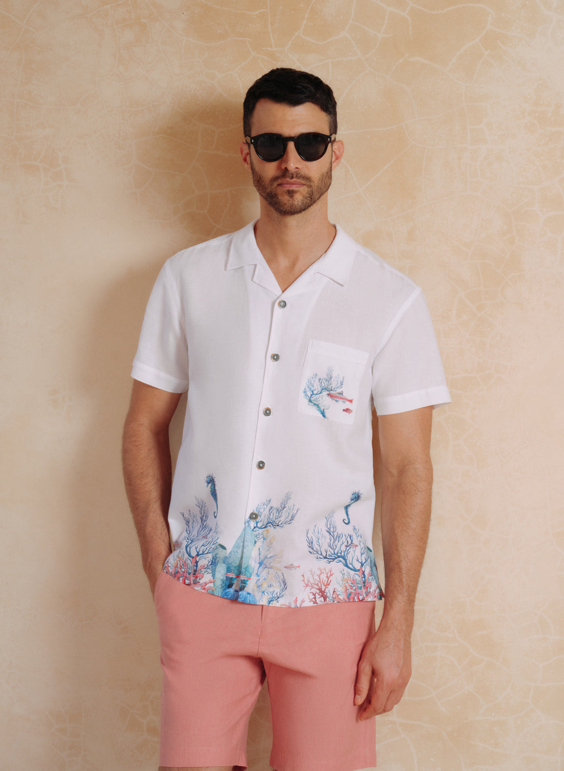 Camisa Hawaiana Lino Algodón Reef
