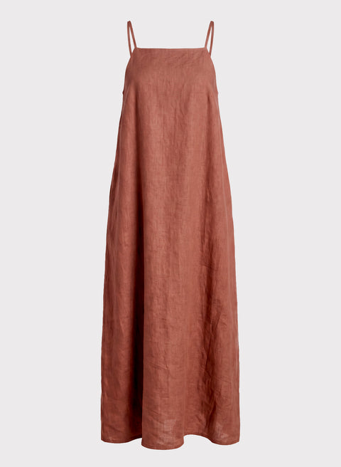 Vestido largo 100% Lino Flakes