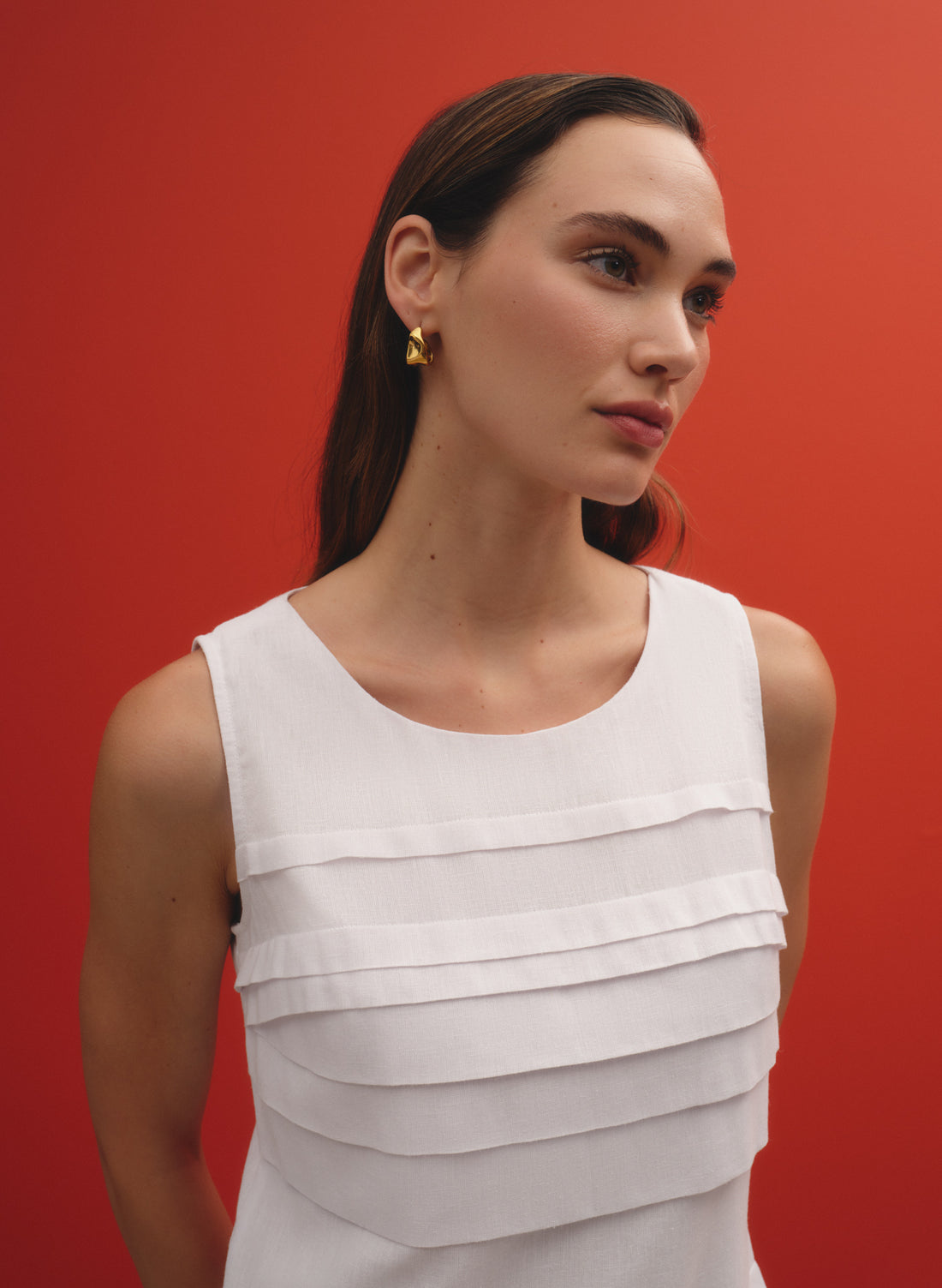 Vestido midi 100% lino Amber