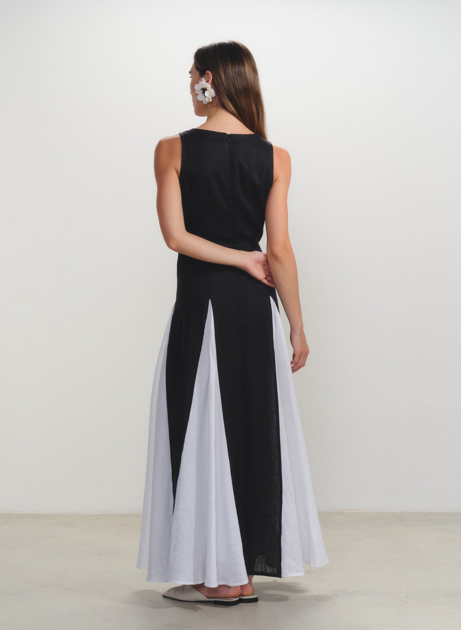 Vestido largo en 100% Lino Menguante