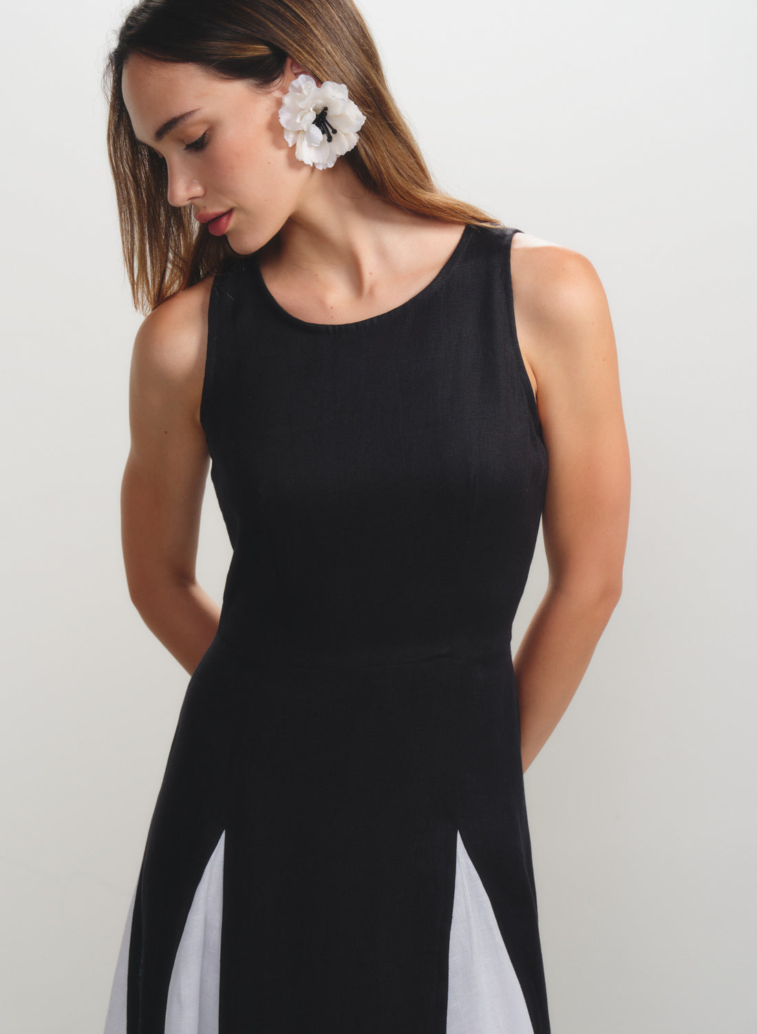 Vestido largo en 100% Lino Menguante