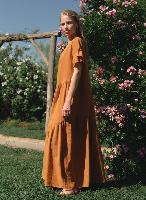 Vestido largo 100% Lino Modona