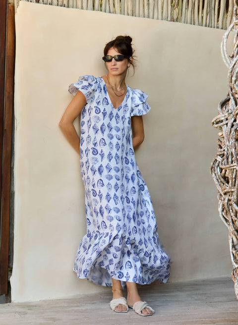 Vestido Largo 100% Lino Naufaliya