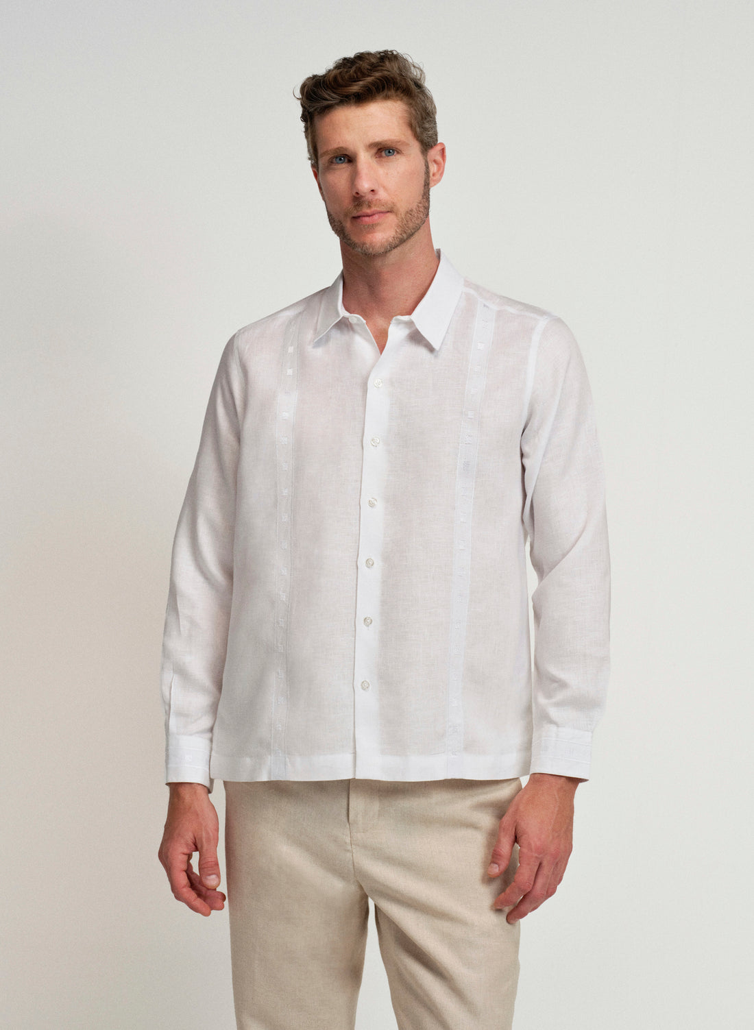 Guayabera manga larga 100% Lino Vicente