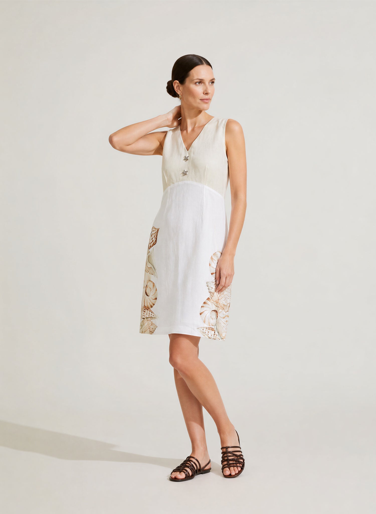 Vestido corto 100% Lino Shella