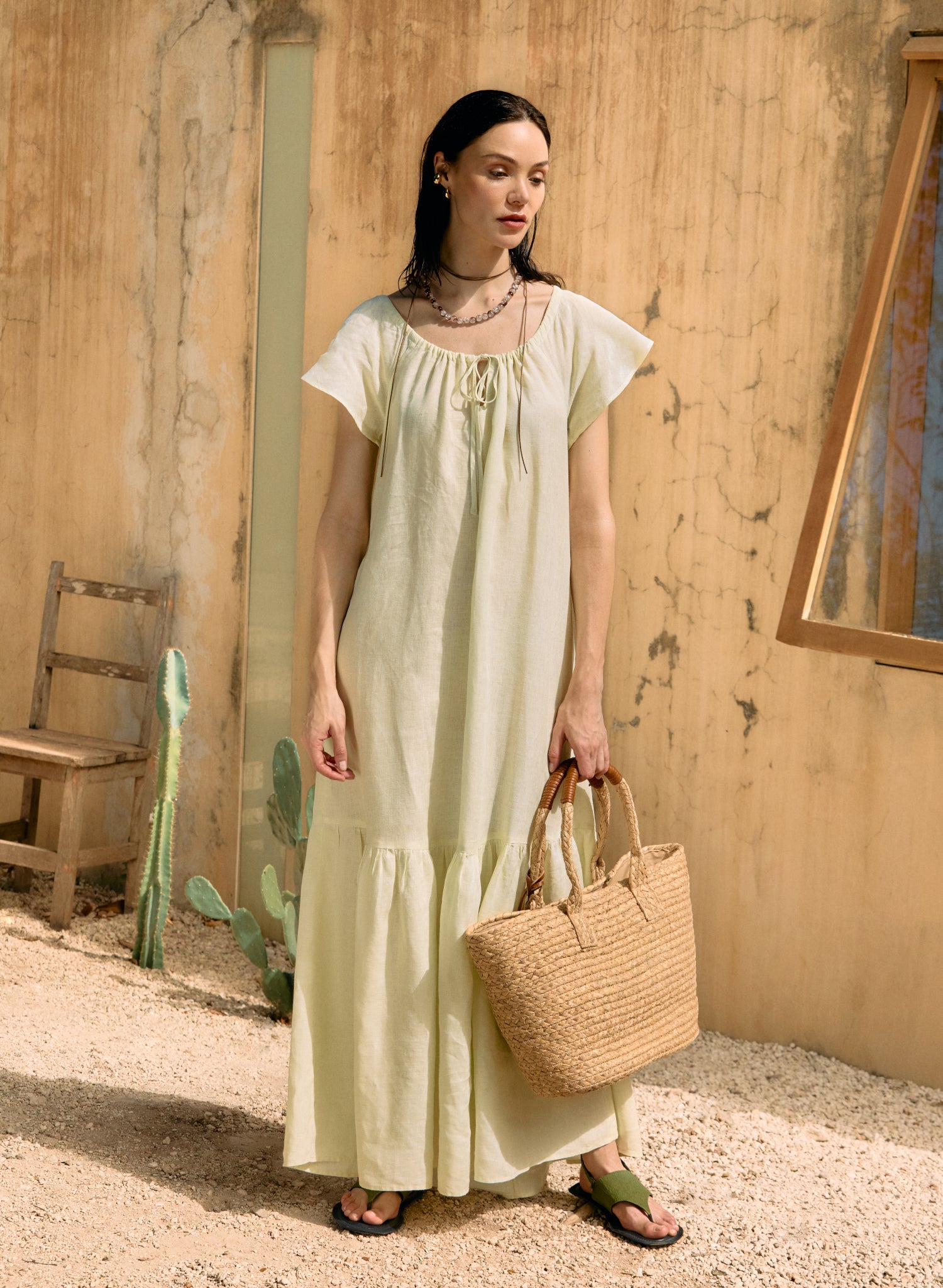 Vestido Largo 100% Lino Arabat