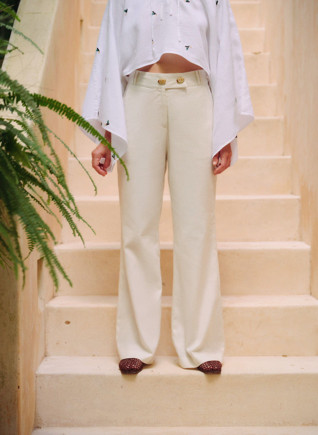 Pantalón Largo Lino Algodón Zahur